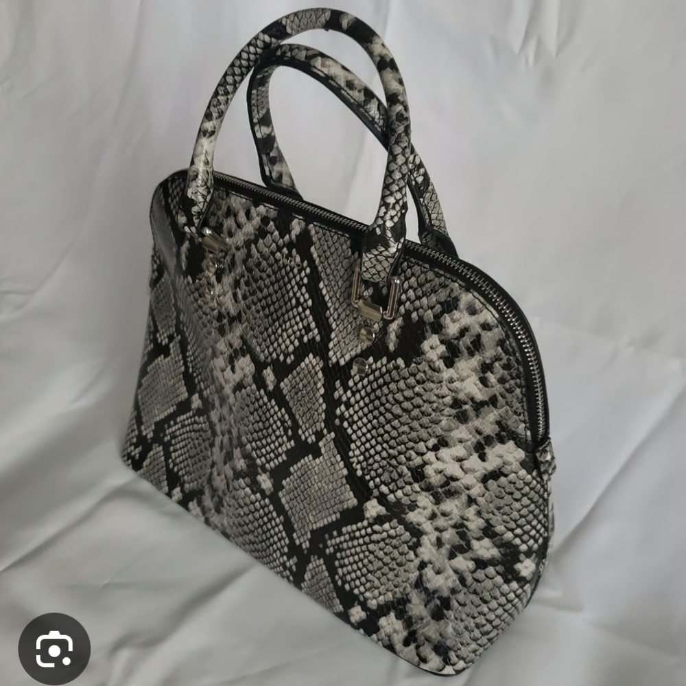 Aldo Black and White Python Print Crossbody Bag
